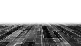 Black-and-white abstract animated background. Digital technology animation with a retro style.