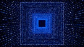Motion graphic of flying into digital technologic tunnel. Abstract digital background. Data flow information. Technology tunnel. 3D render. 4K animation. - Powered by Shutterstock - Get 15% off with code: PIKWIZARD15