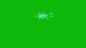 Cartoon Lightning Electric Animation on Green Screen: 4K Video with Key Color