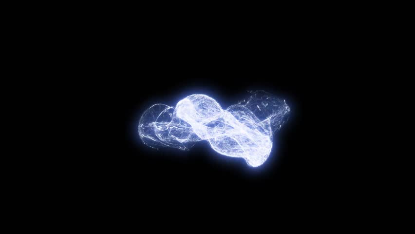 Magic Energy Element Sparkle on a Black Screen Background