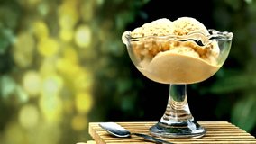Peruvian Indulgence: Lucuma Ice Cream with Fudge and Caramel Cookie in 4K Video