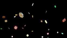 Casino Chips Falling is motion footage for gambling films and cinematic in casino scene. Also good background for scene and titles, logos. - Powered by Shutterstock - Get 15% off with code: PIKWIZARD15