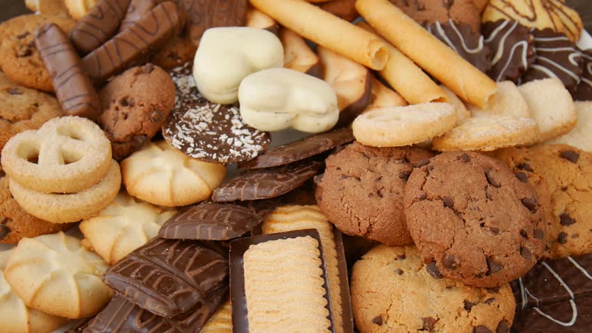 Assorted cookies on a plate.
