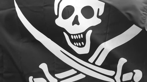 Jolly Roger is traditional English name for flags flown to identify pirate ship about to attack. Skull and crossbones symbol on black flag, was used during the 1710s by pirate captains.