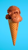 Time lapse of Melting Chocolate Ice Cream in a Waffle Cone as Vertical Video