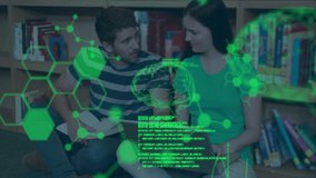 Animation of digital brain, molecules and data processing over diverse students learning in library. Global education, science, computing and digital interface concept digitally generated video. - Powered by Shutterstock - Get 15% off with code: PIKWIZARD15