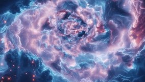 A stunningly surreal depiction of a nebula with swirling clouds in shades of pink and blue, resembling a celestial dreamscape. - Powered by Shutterstock - Get 15% off with code: PIKWIZARD15
