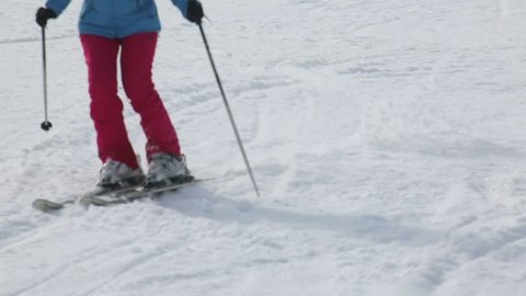 Girls ski the mountain