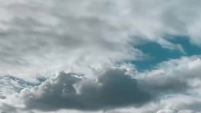 Clouds, timelapse. Clouds flying across the sky. Fantastic natural background.