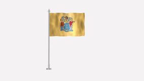 Flag of New Jersey, Pole flag of New Jersey on white screen, USA States New Jersey 3D Animation flag waving in the wind isolated on white Background. 
 - Powered by Shutterstock - Get 15% off with code: PIKWIZARD15