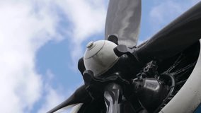Airplane Propeller. Bottom View Video