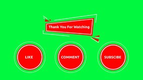 outro video template for social media channel on green screen. like, comment and subscribe animated template - Powered by Shutterstock - Get 15% off with code: PIKWIZARD15
