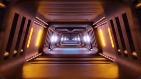 Futuristic indoor tunnel with colorful neon lights, animation loop. 3D Illustration - Powered by Shutterstock - Get 15% off with code: PIKWIZARD15