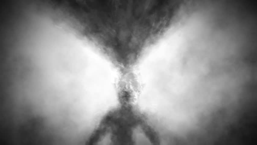 Hell punishments and soul torture. Dark infernal psychosis 2D animation. Gloomy hell visions. Motion graphics in horror fantasy genre. Spooky animated video clip. Black and white background movie.