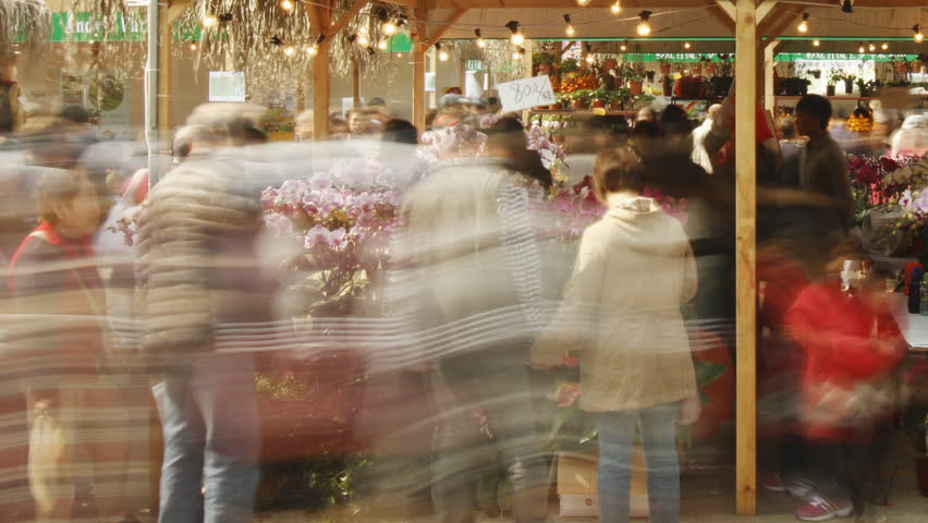 HONG KONG - JANUARY 19: Time lapse of flower shop in HK FarmFest 2013. The