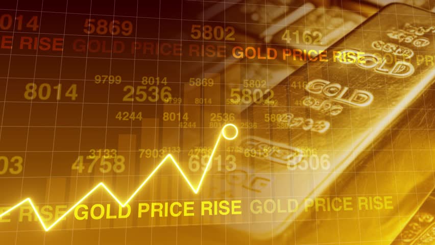 Dynamic Animated Background Illustrating Gold Price Surge - Economic Growth Concept Animation