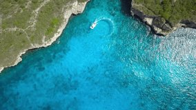 4K Video of Aerial View of Caribbean Sea in Curacao stock video