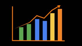 Simple Business Growth Chart Video Shows Increase Profit. 4K video alpha channel for benchmarking business concept - Powered by Shutterstock - Get 15% off with code: PIKWIZARD15