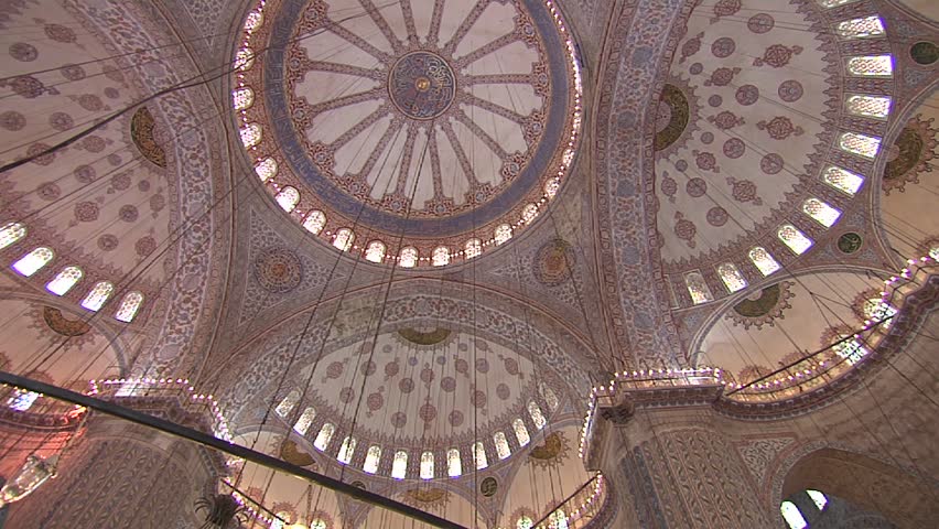 Turkey.Istanbul. Sultan Ahmet Mosque inside.