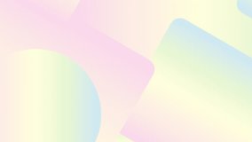 Pastel geometric motion background with circle and square shapes seamless loop animation