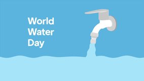 Animated video virtual world water day concept. Full length animation illustration. High quality 4k footage.