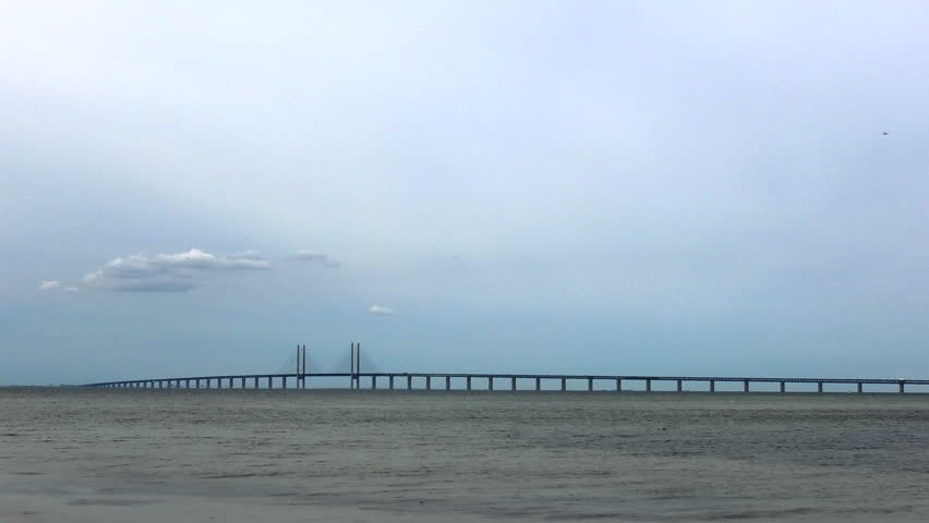 The Öresund Bridge runs between Sweden and Denmark. It starts in Malmö and ends in Copenhagen. The surrounding sea creates a nice setting.