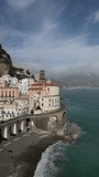 Aerial video of Atrani, Amalfi Coast