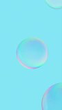 Abstract summer liquid blobs. soap bubbles on blue background. seamless loop animation background.