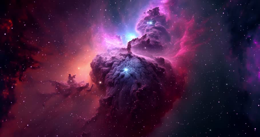 High quality 4k footage Space Nebula.
Seamless loop galaxy exploration through outer space towards glowing milky way galaxy. 4K looping animation of flying through glowing nebulae, clouds and stars fi Royalty-Free Stock Footage #3477358255