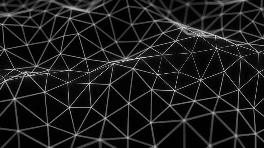 Abstract wavy polygon lines background visualizer. 3D Illustration