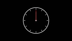 Transparent Animation watch 4K video, Stopwatch animated icon, moving arrow clock, Motion graphics watch,  time lapse