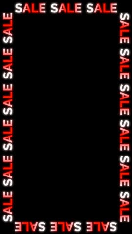 Vertical video sale neon frame animation background