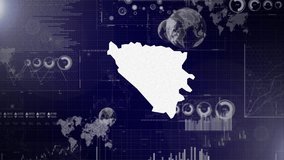 Bosnia and Herzegovina Country Corporate Video With Abstract Elements Of Data analysis charts I Data analysis technological Video globe,Growth,Graphs,Statistic Data of Bosnia and Herzegovina Country - Powered by Shutterstock - Get 15% off with code: PIKWIZARD15