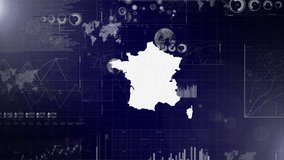 France Country Corporate Background With Abstract Elements Of Data analysis charts I Showcasing Data analysis technological Video with globe,Growth,Graphs,Statistic Data of France Country - Powered by Shutterstock - Get 15% off with code: PIKWIZARD15