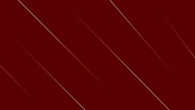 Animated Slowly moving Golden lines placed diagonally luxury red background	