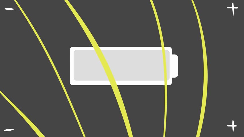 A technical animation shows the energy changes of a battery. Energy waves run back and forth, changing the polarity of the system from positive to negative and vice versa. Royalty-Free Stock Footage #3477583517