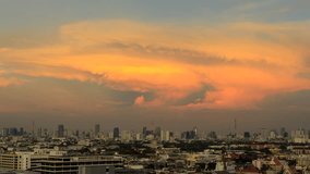Bangkok city view of Thailand.Time lapse 4K