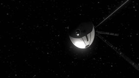 High quality and very detailed orbiting shot of the space probe Voyager 1 as spinning its way through the cosmos, in deep space on its mission 20 billion km from Earth - Powered by Shutterstock - Get 15% off with code: PIKWIZARD15