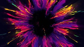 Purple Yellow Vibrant Explosion, Colored Liquid Burst on Black Background - Powered by Shutterstock - Get 15% off with code: PIKWIZARD15