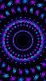 Vertical video abstract blue and purple neon moving curves vj loop animation