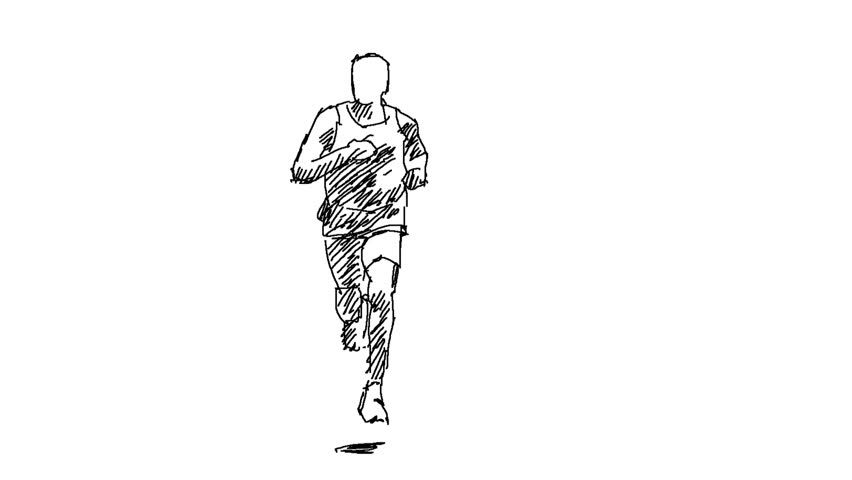 Animated icon of marathon runner in action.