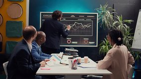 Business team collaborating on corporate culture initiatives development, discussing values alignment and cultural integration efforts to strengthen organizational identity and cohesion. Camera B. - Powered by Shutterstock - Get 15% off with code: PIKWIZARD15