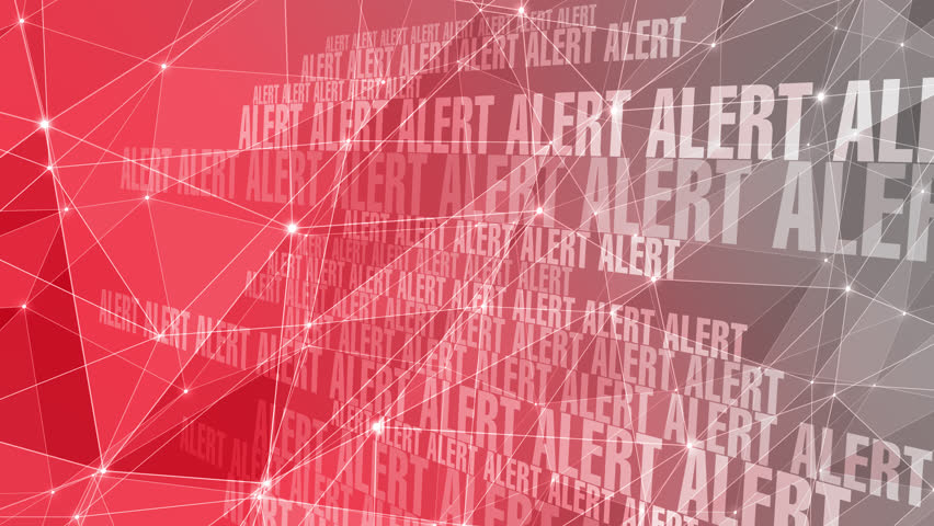 Attention high priority red alert with connected lines brings crucial message of peril and danger
