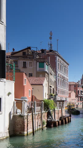 shots of the canal city of venice in vertical