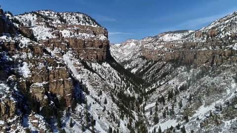 Winter Aerial View Colorado Mountains
