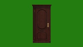 Door Opening high Resolution video effects green screen 4k ,on green screen isolated with chroma key, Green screen 4K animation, isolated on green screen background.