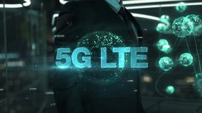 5G LTE- businessman working with virtual reality at office. - Powered by Shutterstock - Get 15% off with code: PIKWIZARD15