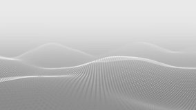Black and white abstraction of waves. The landscape of blurry dots moves smoothly. White digital desert. HD Looped identical. Similar video 4k, 60 fps. - Powered by Shutterstock - Get 15% off with code: PIKWIZARD15