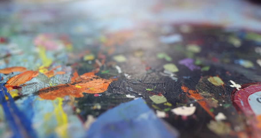 Multicolored painting and different patterns and colors. Modern art concept