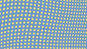 Abstract blue background with yellow dots, animated wavy background